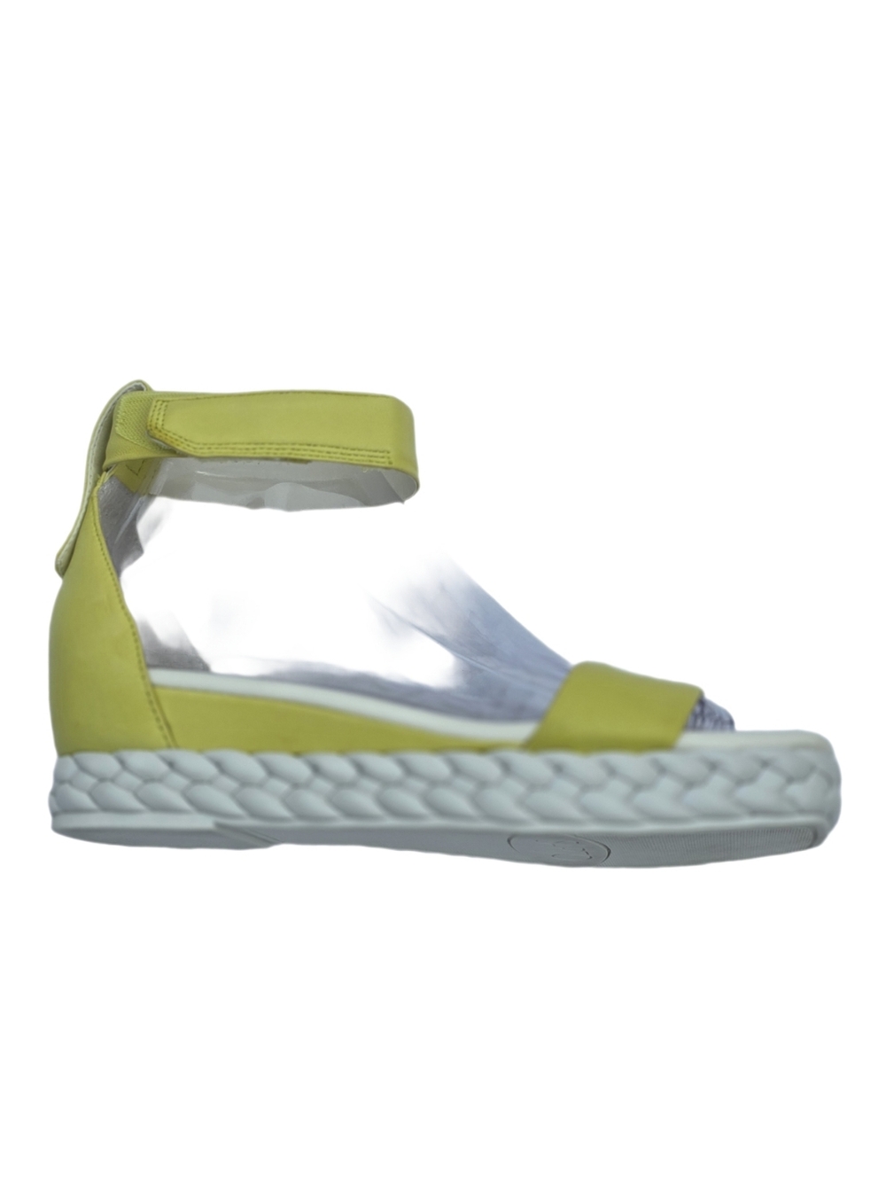 Franco Sarto Tiana  Wedge Sandal Lime Yellow Braided Platform Ankle Strap Sz 7 - Picture 8 of 16